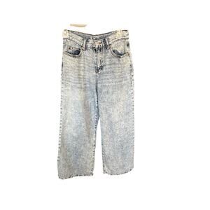 Acid wash blue denim baggy jeans